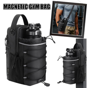 Magnetic Gym Bag Unisex Magnetic Water Bottle Bag for Men and Woman with Reflective Strip Keep Your Item off the Dirty Gym Floor