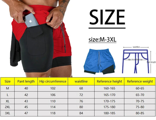 Men's Performance Shorts Soild Color 2 in 1 Gym Shorts Compression Stretchy Sports Shorts Quick Dry Fitness Workout Summer