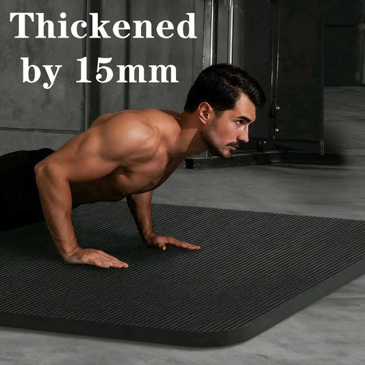 15MM Thicken NBR Yoga Mat Moisture-proof Outdoor Non-Slip Durable Camping Picnic Mat 185x61cm Exercise Gym Fitness Workout